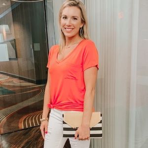 Coral tshirt top